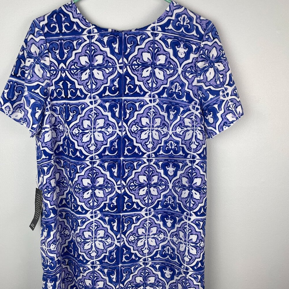 NWT The Limited Blue, Lavender and white dress size L